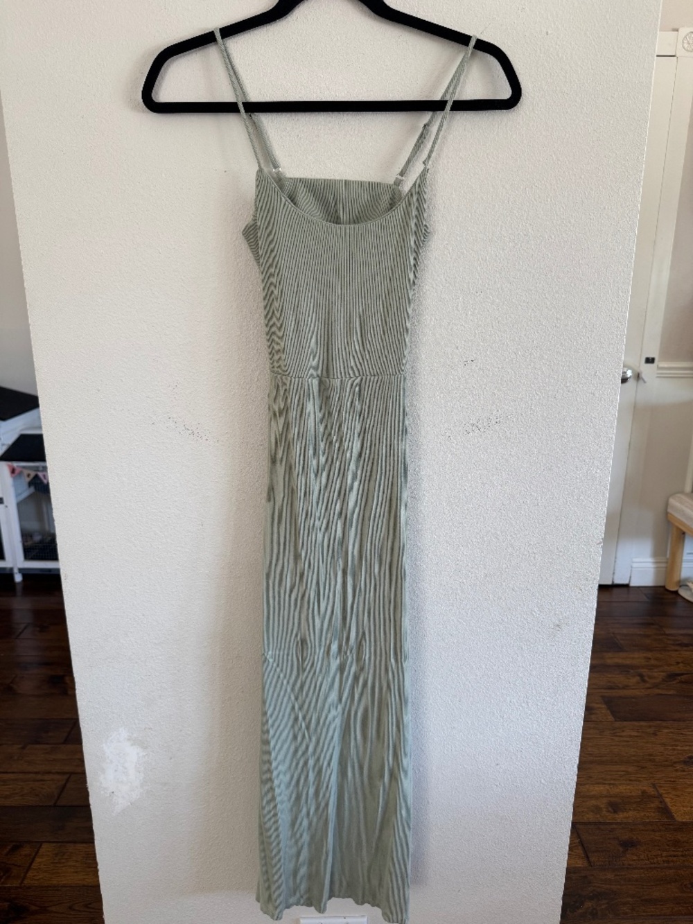 Lulus Sage Green Ribbed Maxi Dress XS